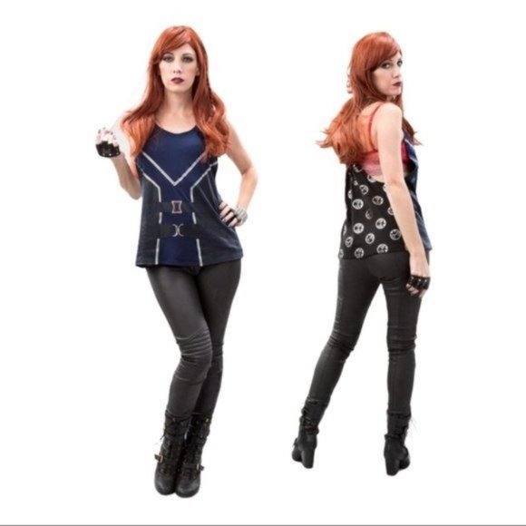 Marvel Avengers Black Widow  Tank Top Blue Small - Picture 1 of 10